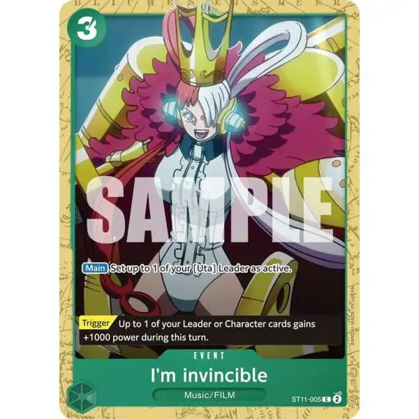 One Piece Trading Card Game Starter Deck 16: GREEN Uta Common I'm invincible ST11-005