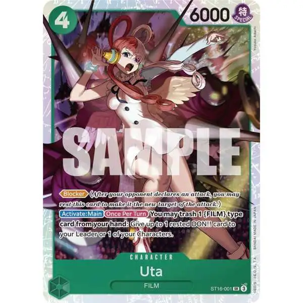One Piece Trading Card Game Starter Deck 16: GREEN Uta Super Rare Uta ST16-001