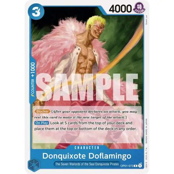 One Piece Trading Card Game Starter Deck 17: BLUE Donquixote Doflamingo Rare Donquixote Doflamingo OP01-073