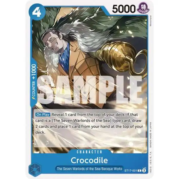 One Piece Trading Card Game Starter Deck 17: BLUE Donquixote Doflamingo Common Crocodile ST17-001