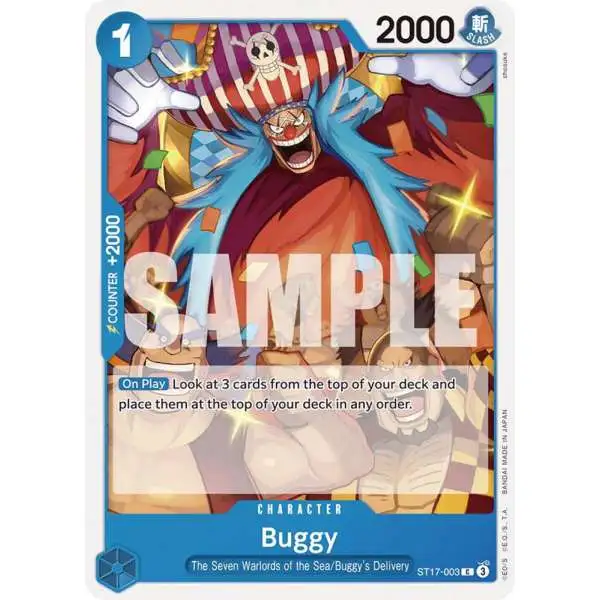 One Piece Trading Card Game Starter Deck 17: BLUE Donquixote Doflamingo Common Buggy ST17-003