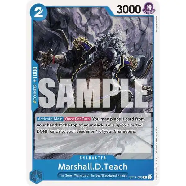 One Piece Trading Card Game Starter Deck 17: BLUE Donquixote Doflamingo Common Marshall.D.Teach ST17-005