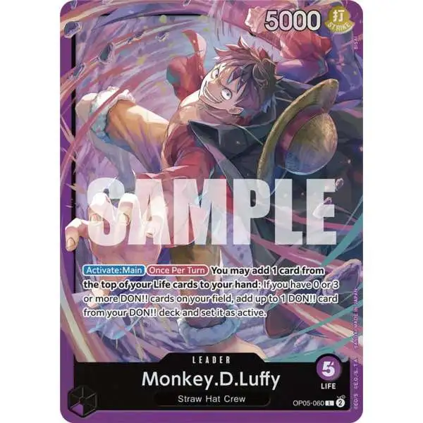 One Piece Trading Card Game Starter Deck 18: PURPLE Monkey.D.Luffy Leader Monkey.D.Luffy OP05-060