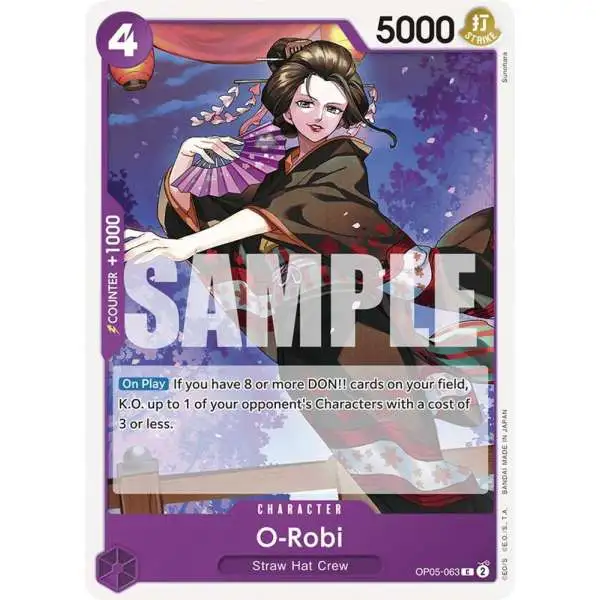 One Piece Trading Card Game Starter Deck 18: PURPLE Monkey.D.Luffy Common O-Robi OP05-063