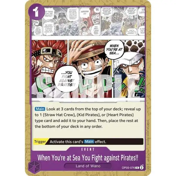 One Piece Trading Card Game Starter Deck 18: PURPLE Monkey.D.Luffy Rare When You're at Sea You Fight against Pirates!! OP05-076