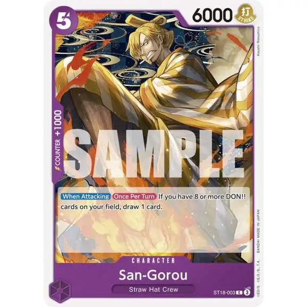 One Piece Trading Card Game Starter Deck 18: PURPLE Monkey.D.Luffy Common San-Gorou ST18-003