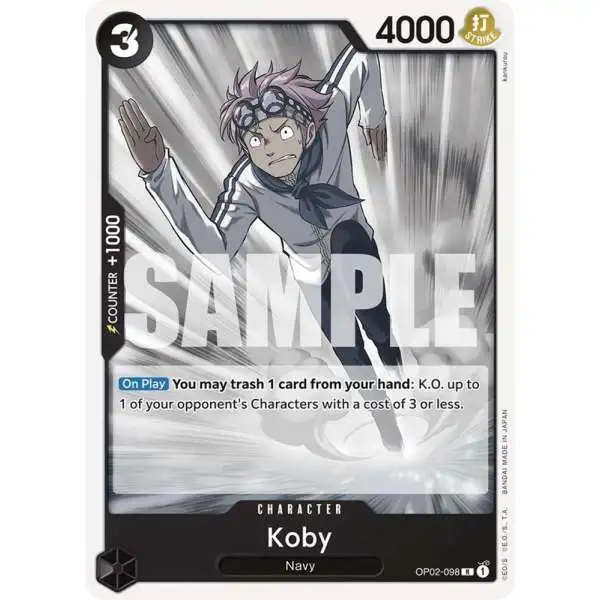 One Piece Trading Card Game Starter Deck 19: BLACK Smoker Rare Koby OP02-098