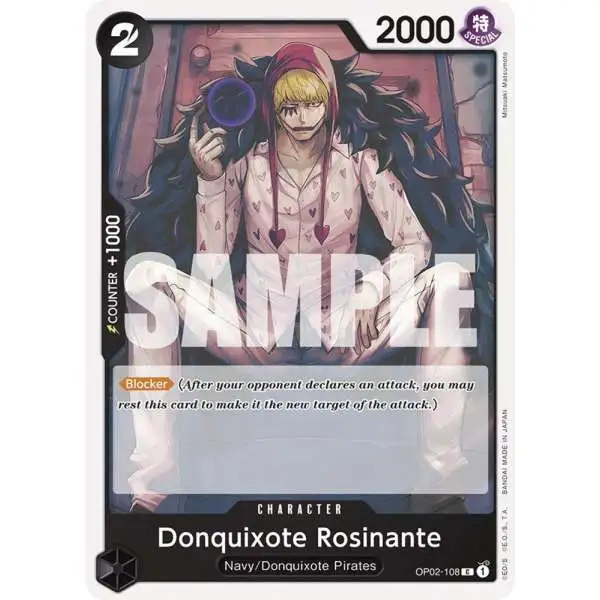 One Piece Trading Card Game Starter Deck 19: BLACK Smoker Common Donquixote Rosinante OP02-108