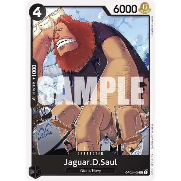 One Piece Trading Card Game Starter Deck 19: BLACK Smoker Common Jaguar.D.Saul OP02-109