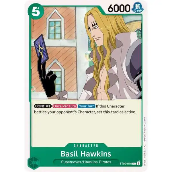 One Piece Trading Card Game Starter Deck 2: Worst Generation Common Basil Hawkins ST02-010