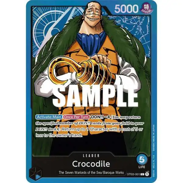 One Piece Trading Card Game Starter Deck 3: The Seven Warlords of The Sea Leader Crocodile ST03-001