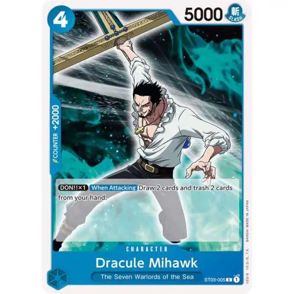 One Piece Trading Card Game Starter Deck 3: The Seven Warlords of The Sea Common Dracule Mihawk ST03-005