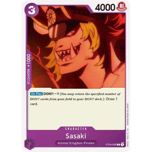 One Piece Trading Card Game Starter Deck 4: Animal Kingdom Pirates Common Sasaki ST04-006
