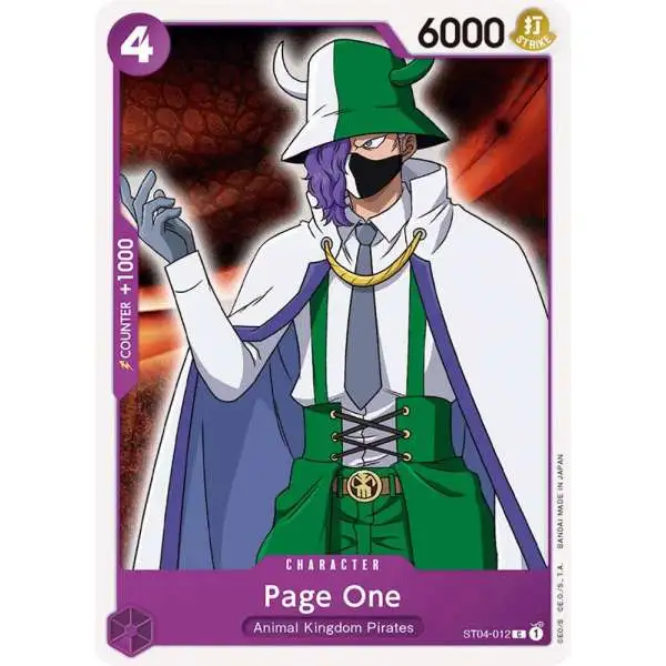 One Piece Trading Card Game Starter Deck 4: Animal Kingdom Pirates Common Page One ST04-012