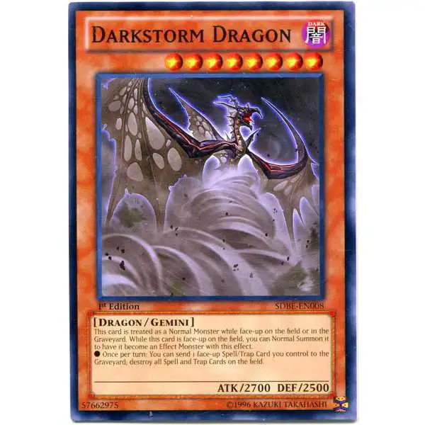 YuGiOh Saga of Blue-Eyes White Dragon Structure Deck Common Darkstorm Dragon SDBE-EN008