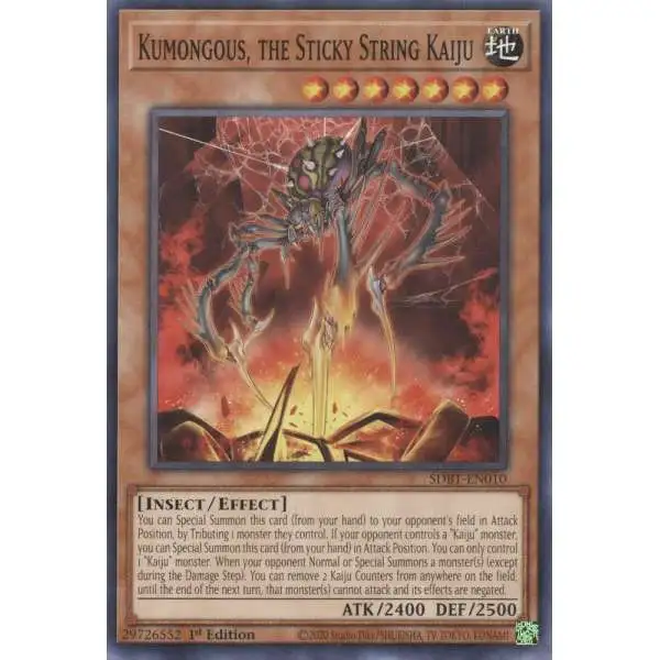 YuGiOh Structure Deck: Beware of Traptrix Common Kumongous, the Sticky String Kaiju SDBT-EN010