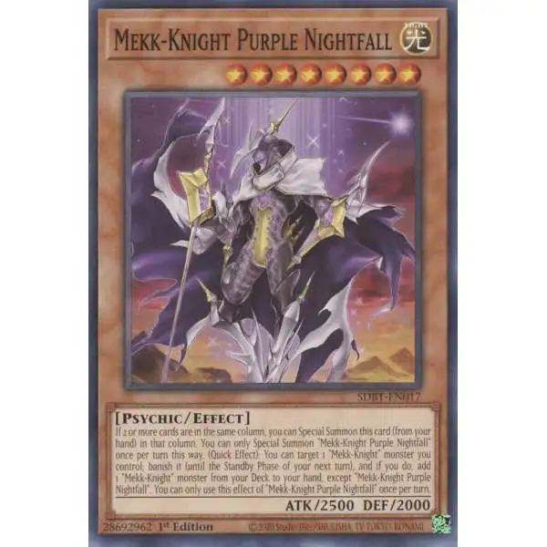 YuGiOh Structure Deck: Beware of Traptrix Common Mekk-Knight Purple Nightfall SDBT-EN017