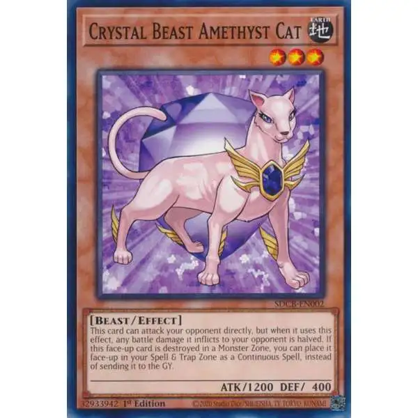 YuGiOh Structure Deck: Legend of the Crystal Beasts Common Crystal Beast Amethyst Cat SDCB-EN002