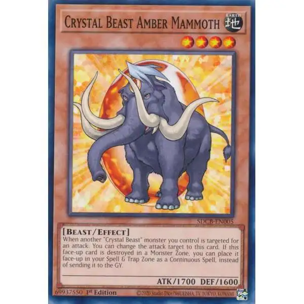 YuGiOh Structure Deck: Legend of the Crystal Beasts Common Crystal Beast Amber Mammoth SDCB-EN005