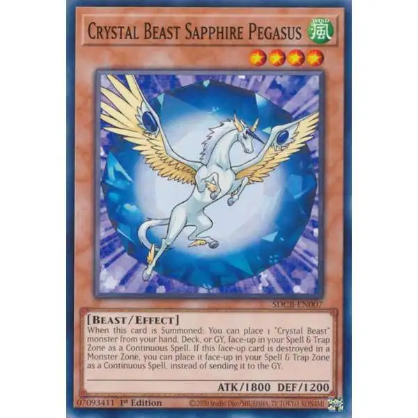 YuGiOh Structure Deck: Legend of the Crystal Beasts Common Crystal Beast Sapphire Pegasus SDCB-EN007