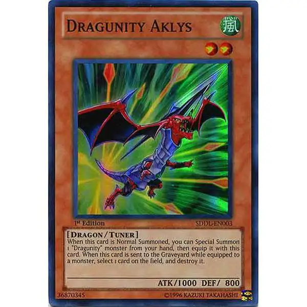 YuGiOh Dragunity Legion Structure Deck Super Rare Dragunity Aklys SDDL-EN003