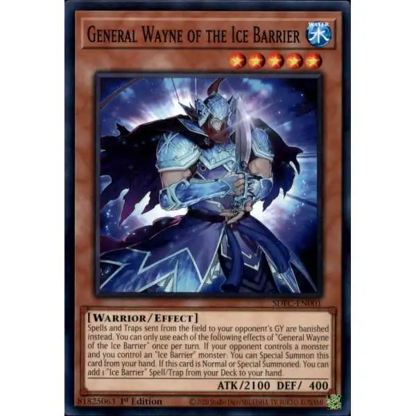 YuGiOh Freezing Chains Common General Wayne of the Ice Barrier SDFC-EN001