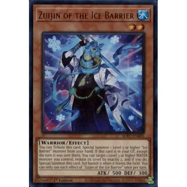 YuGiOh Freezing Chains Ultra Rare Zuijin of the Ice Barrier SDFC-EN005