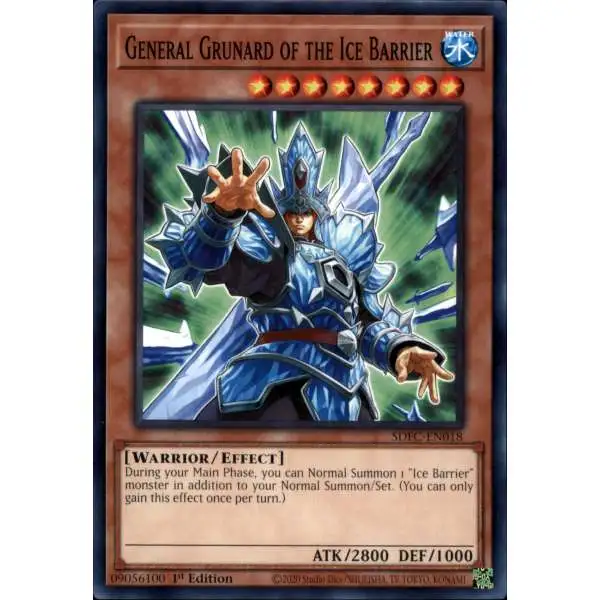 YuGiOh Freezing Chains Common General Grunard of the Ice Barrier SDFC-EN018