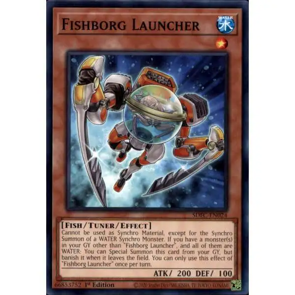 YuGiOh Freezing Chains Common Fishborg Launcher SDFC-EN024