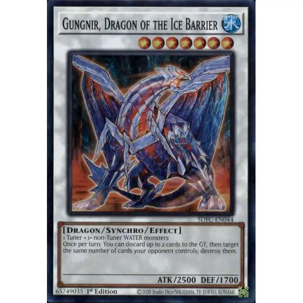 YuGiOh Freezing Chains Super Rare Gungnir, Dragon of the Ice Barrier SDFC-EN044