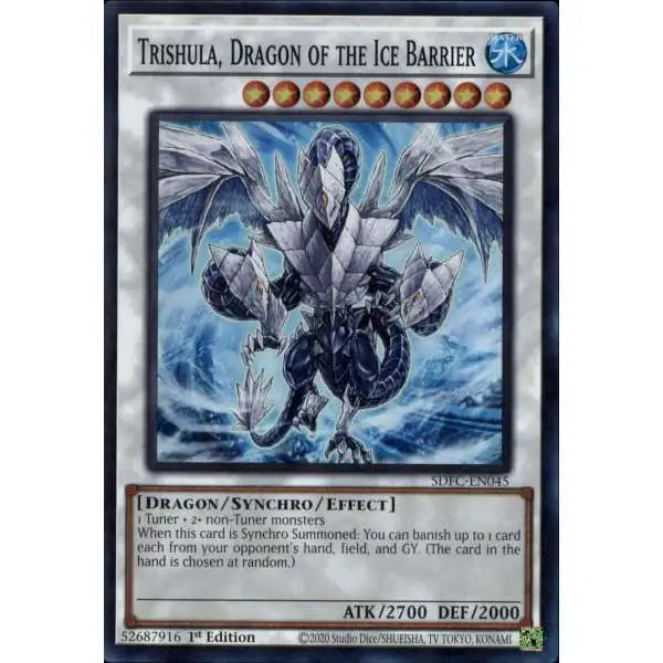 YuGiOh Freezing Chains Super Rare Trishula, Dragon of the Ice Barrier SDFC-EN045