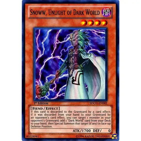 YuGiOh YuGiOh 5D's Structure Deck: Gates of the Underworld Super Rare Snoww, Unlight of Dark World SDGU-EN002