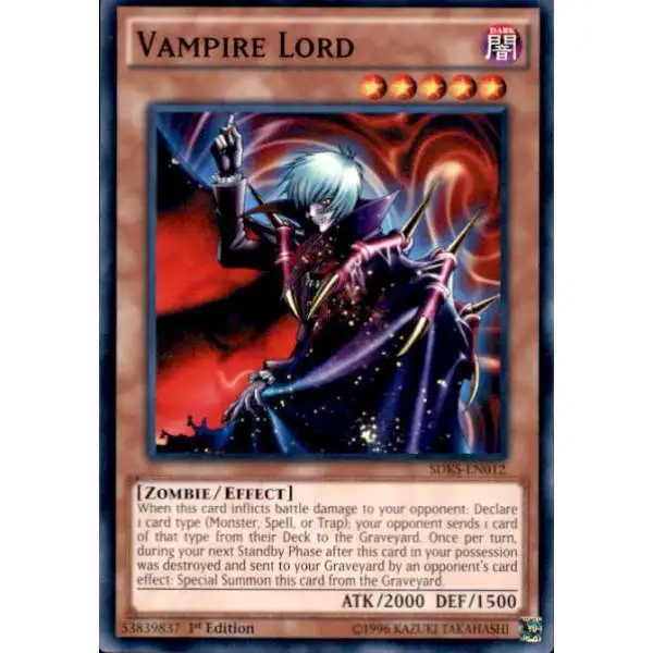 YuGiOh Seto Kaiba Structure Deck Common Vampire Lord SDKS-EN012