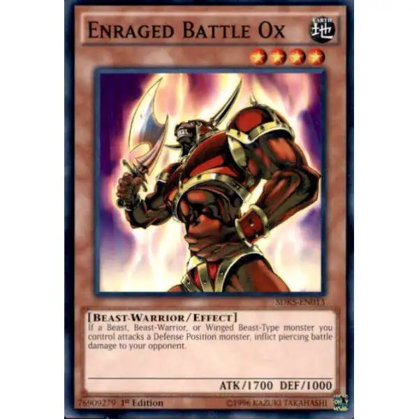 YuGiOh Seto Kaiba Structure Deck Common Enraged Battle Ox SDKS-EN013