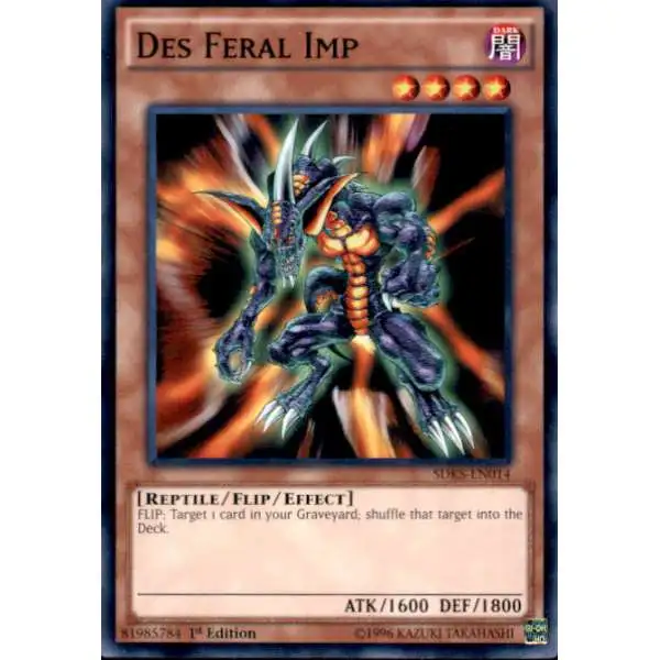 YuGiOh Seto Kaiba Structure Deck Common Des Feral Imp SDKS-EN014