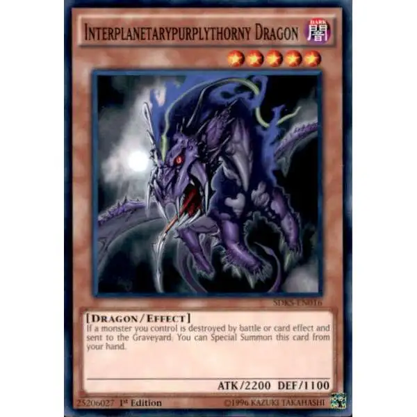 YuGiOh Seto Kaiba Structure Deck Common Interplanetarypurplythorny Dragon SDKS-EN016