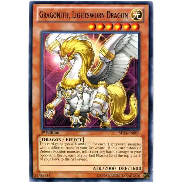 YuGiOh Realm of Light Common Gragonith, Lightsworn Dragon SDLI-EN005