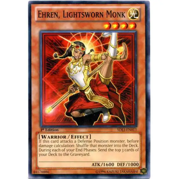 YuGiOh Realm of Light Common Ehren, Lightsworn Monk SDLI-EN011