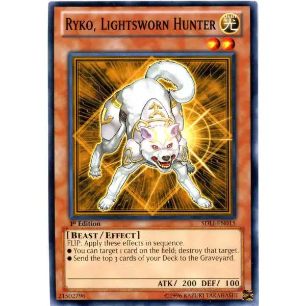 YuGiOh Realm of Light Common Ryko, Lightsworn Hunter SDLI-EN015