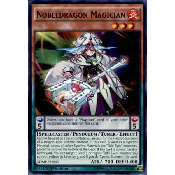 YuGiOh Master of Pendulum Structure Deck Super Rare Nobledragon Magician SDMP-EN003