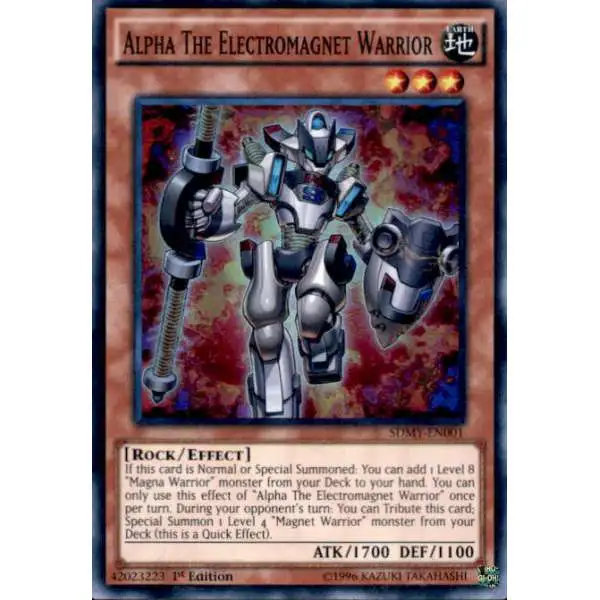 YuGiOh Yugi Muto Structure Deck Super Rare Alpha The Electromagnet Warrior SDMY-EN001