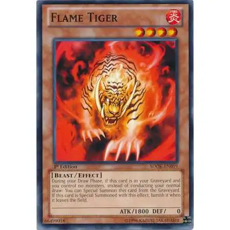 YuGiOh Structure Deck: Onslaught of the Fire Kings Common Flame Tiger SDOK-EN019