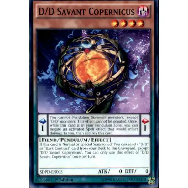 YuGiOh Pendulum Domination Structure Deck Common D/D Savant Copernicus SDPD-EN003