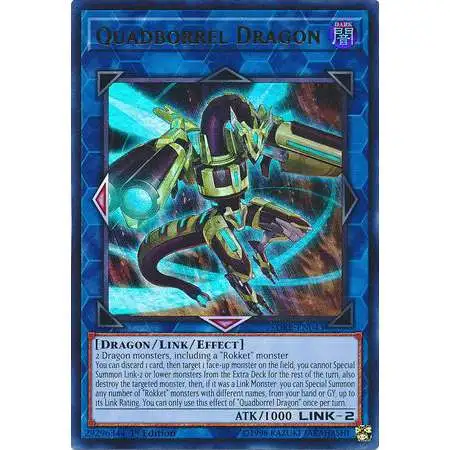 YuGiOh Structure Deck: Rokket Revolt Ultra Rare Quadborrel Dragon SDRR-EN043