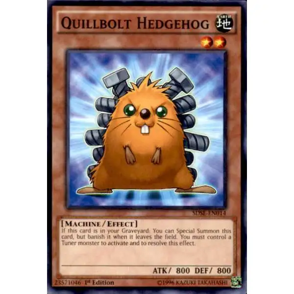 YuGiOh Synchron Extreme Structure Deck Common Quillbolt Hedgehog SDSE-EN014