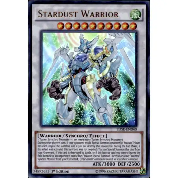 YuGiOh Synchron Extreme Structure Deck Ultra Rare Stardust Warrior SDSE-EN040