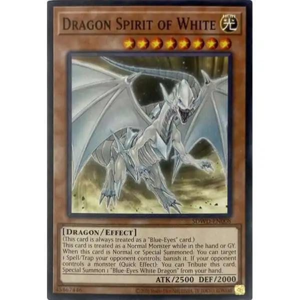 YuGiOh Trading Card Game Blue-Eyes White Destiny Structure Deck Common Dragon Spirit of White SDWD-EN008 [Unlimited Misprint]