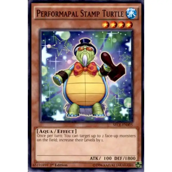 YuGiOh Secrets of Eternity Common Performapal Stamp Turtle SECE-EN005