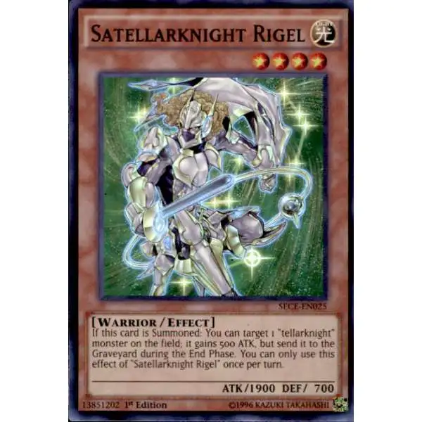 YuGiOh Secrets of Eternity Super Rare Satellarknight Rigel SECE-EN025