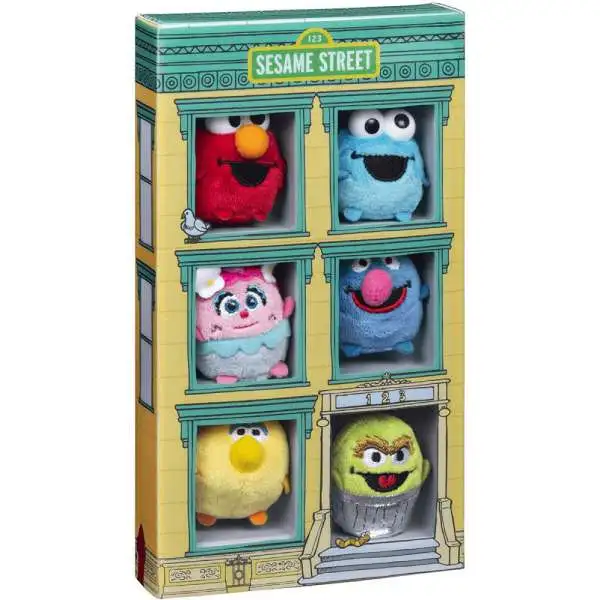 Sesame Street 50th Anniversary Collector Set Elmo, Cookie Monster, Big Bird, Grover, Abby Cadabby & Oscar the Grouch Micro Plush 6-Pack